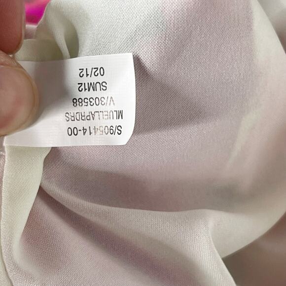 New Banana Republic 0 Pink Cream Floral Silk Stretch Strapless Cocktail Dress - Picture 10 of 10